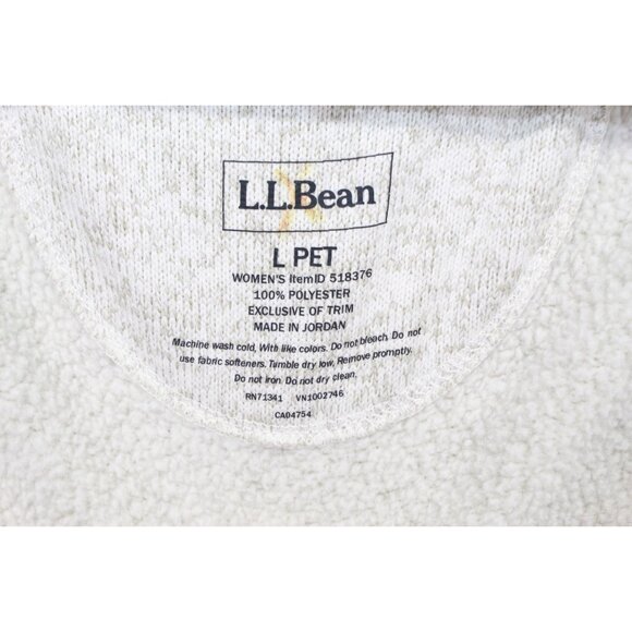 LL Bean Sweater Fleece Long Vest Pewter Size L Pet - Picture 7 of 10